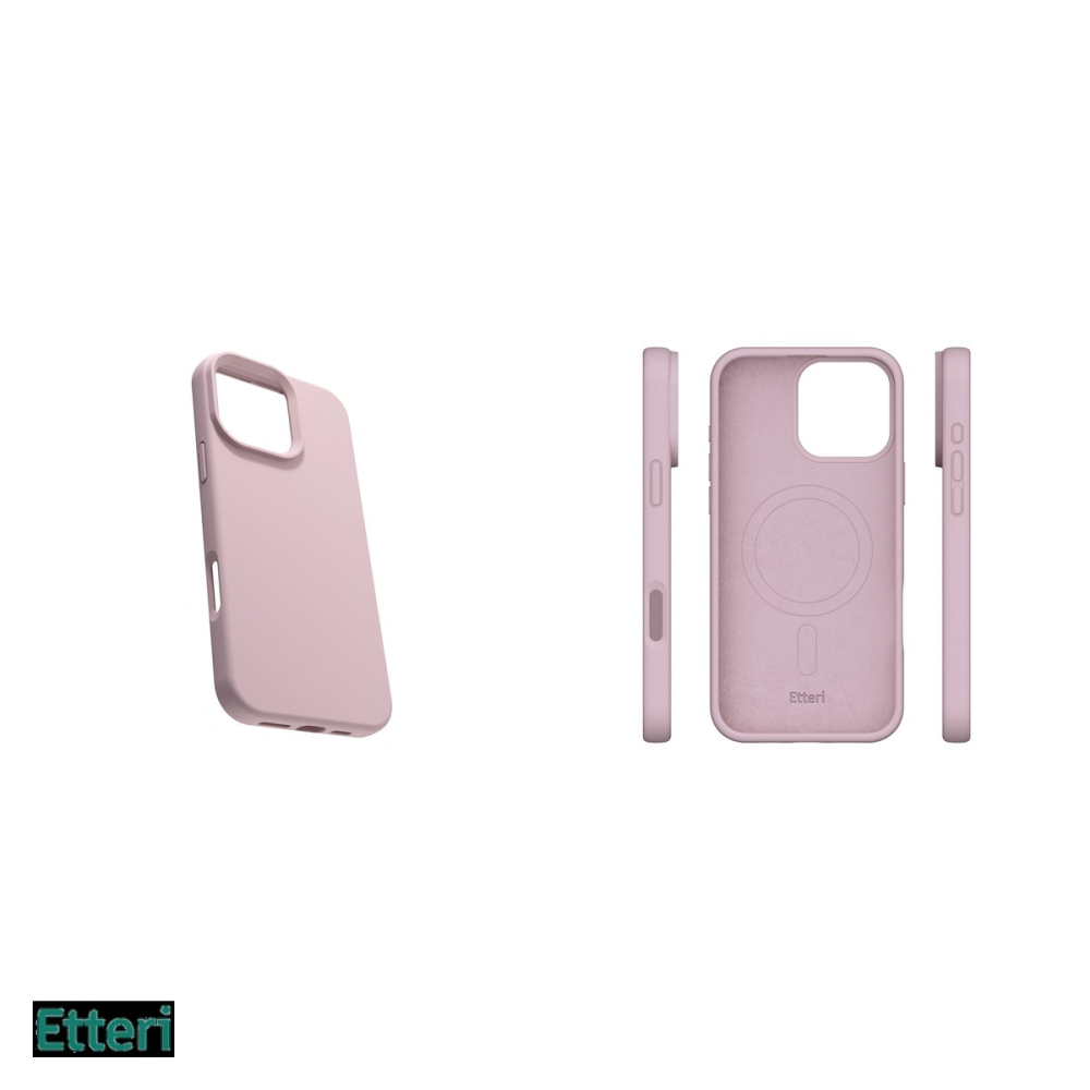 Husa Etteri Silicone Mag pentru Apple iPhone 16 Pro, Carcasa magnetica, Roz [5]