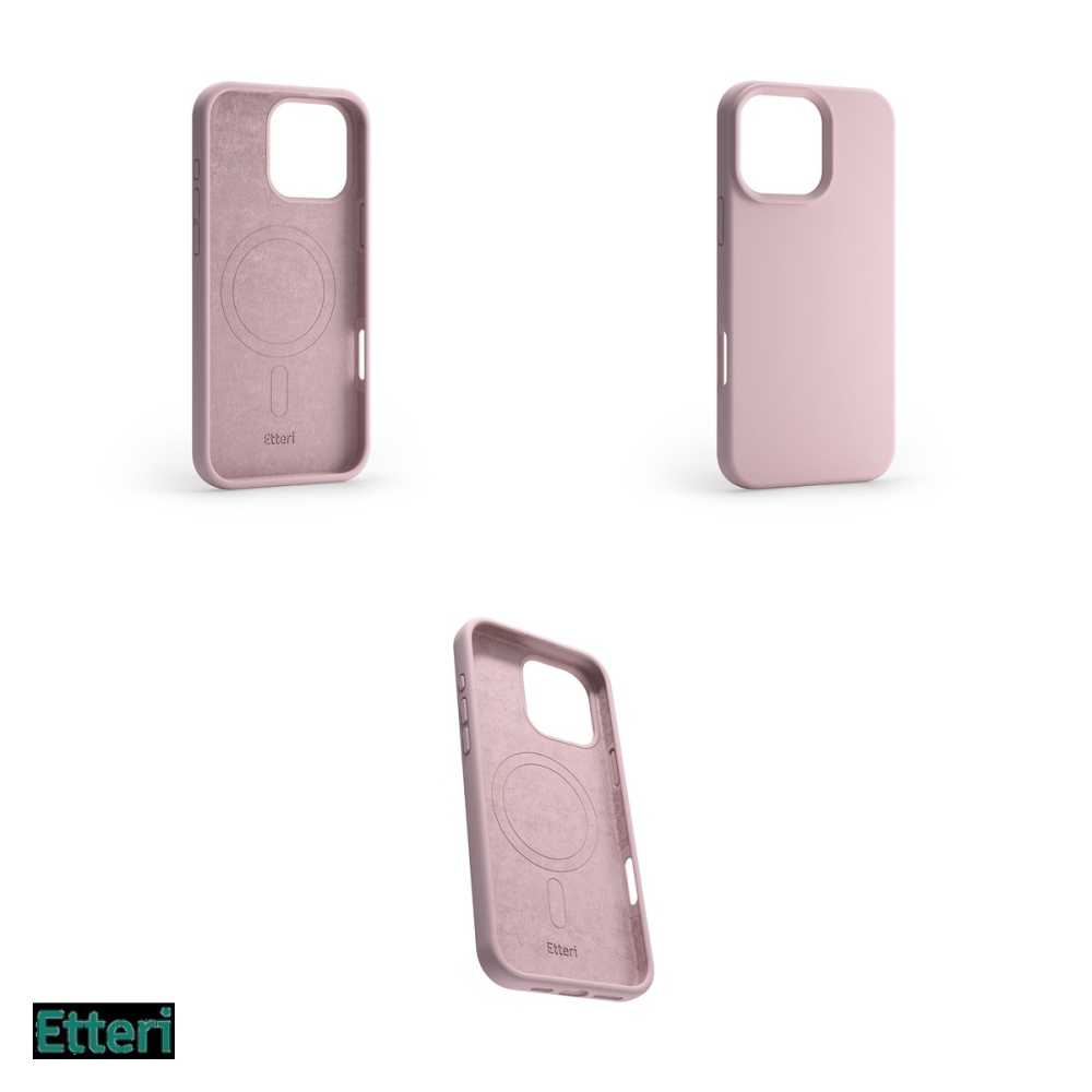 Husa Etteri Silicone Mag pentru Apple iPhone 16 Pro, Carcasa magnetica, Roz [4]