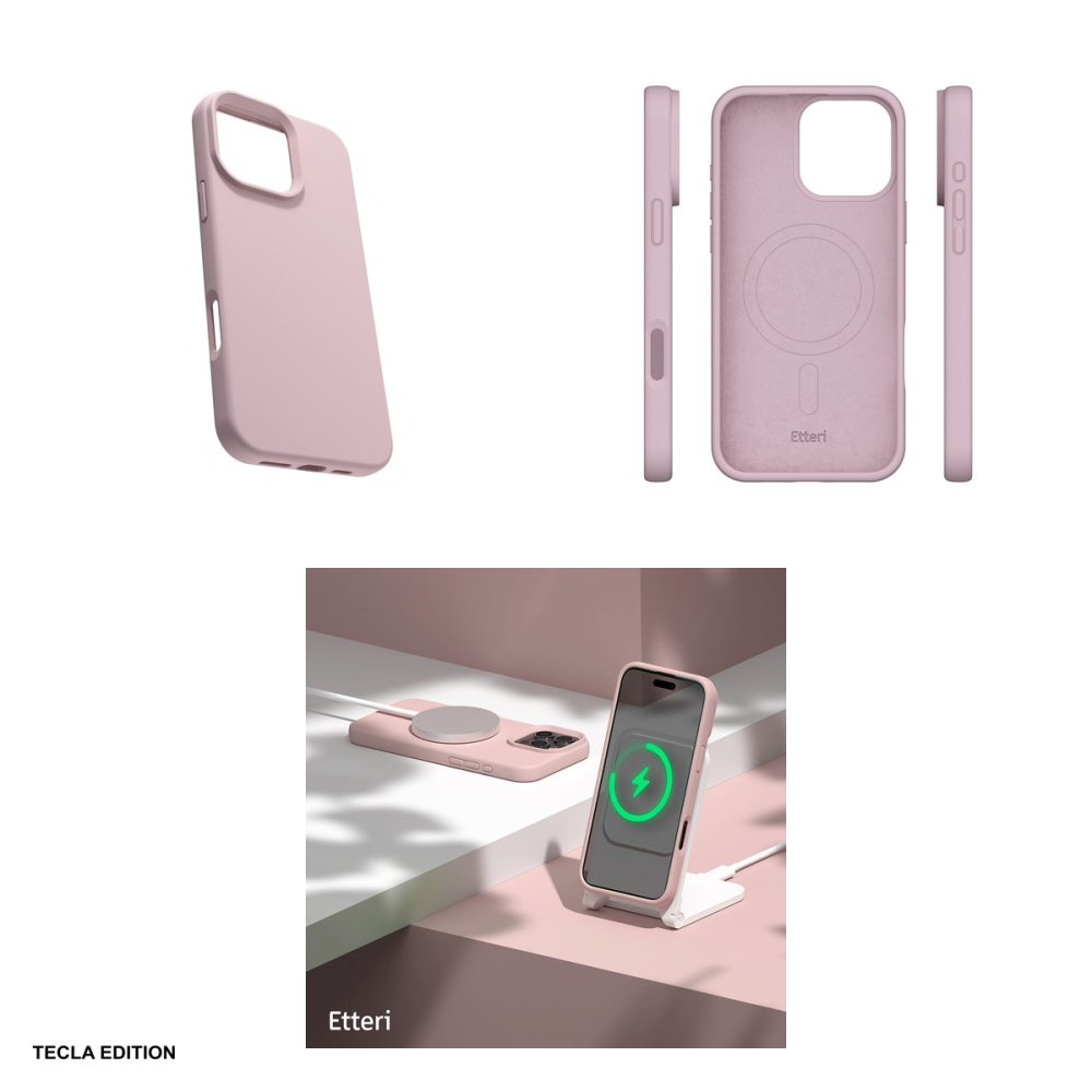 Husa Etteri Silicone Mag pentru Apple iPhone 16 Pro Max, Carcasa magnetica, Roz [6]