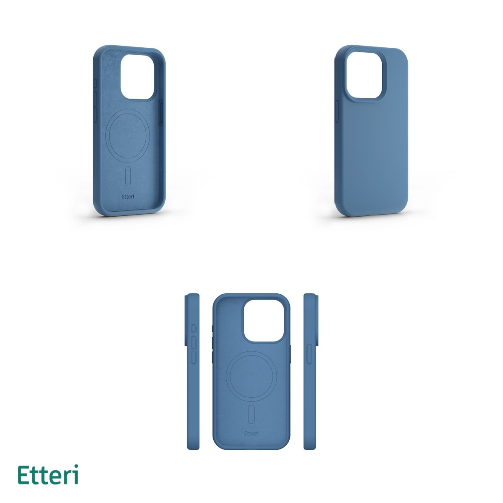 Husa Etteri Silicone Mag pentru iPhone 13, Carcasa magnetica, Albastru [4]