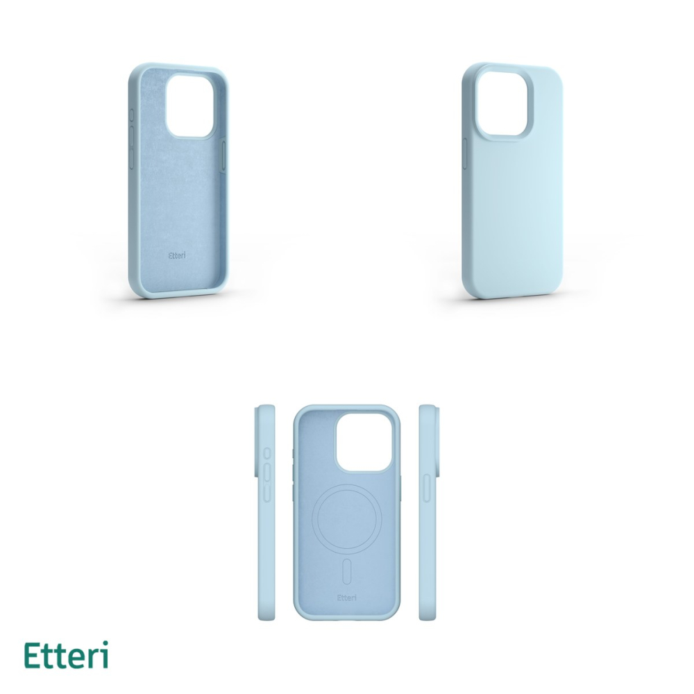 Husa Etteri Silicone Mag pentru iPhone 15 Pro Max, Carcasa magnetica, Albastru [4]