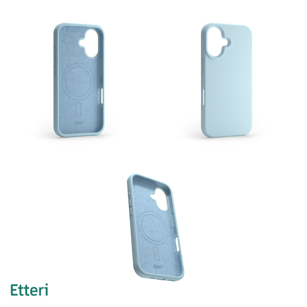 Husa Etteri Silicone Mag pentru iPhone 16, Carcasa magnetica, Albastru [4]