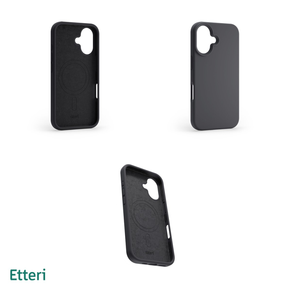 Husa Etteri Silicone Mag pentru iPhone 16, Carcasa magnetica, Negru [4]
