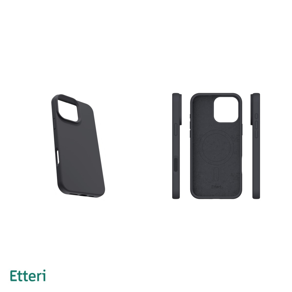 Husa Etteri Silicone Mag pentru iPhone 16 Pro, Carcasa magnetica, Negru [5]