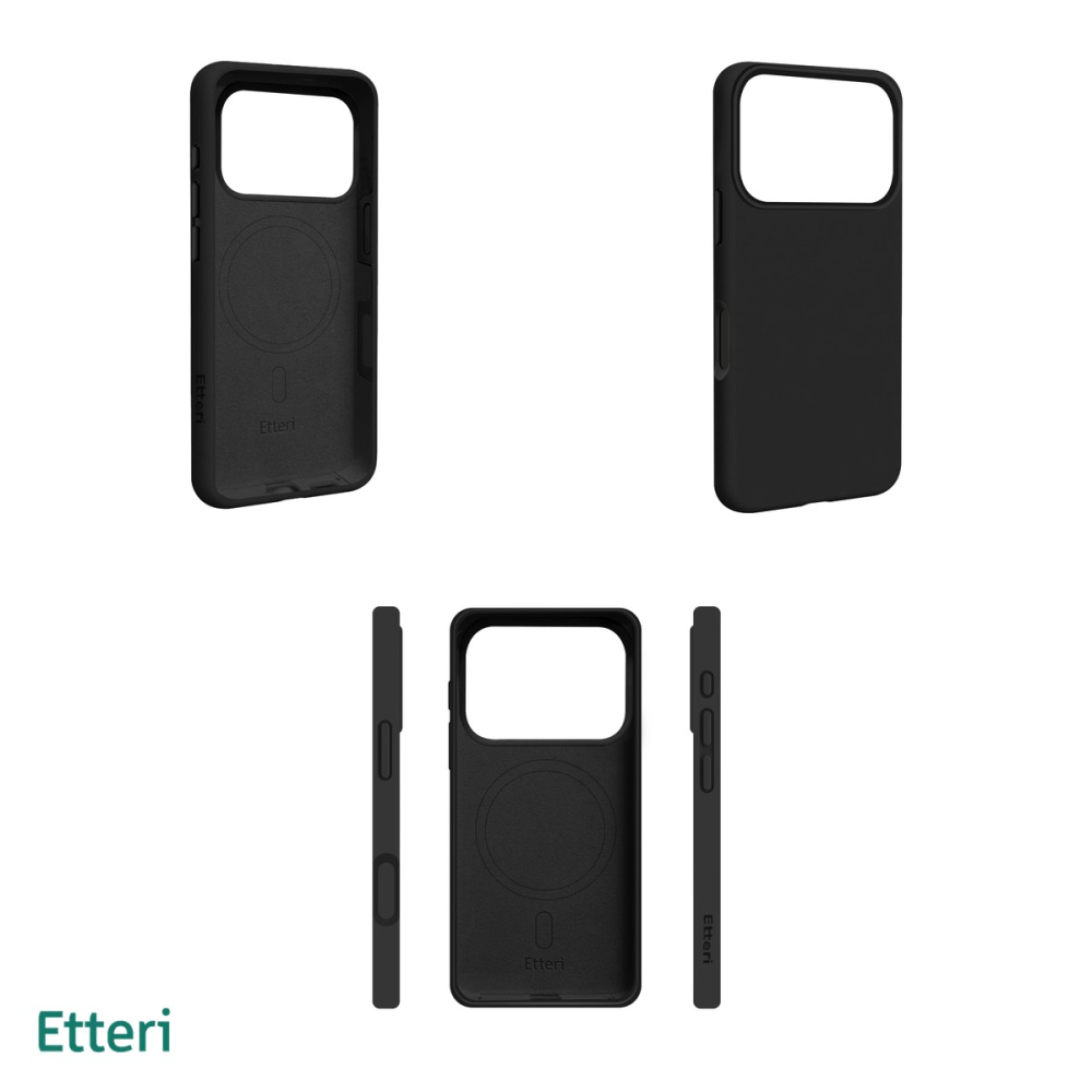 Husa Etteri Silicone Mag pentru iPhone 17 Pro, Carcasa magnetica, Negru [4]
