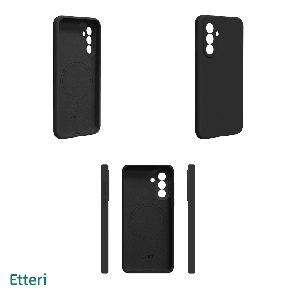 Husa Etteri Silicone Mag pentru Samsung Galaxy A57 5G, Carcasa magnetica, Negru [4]