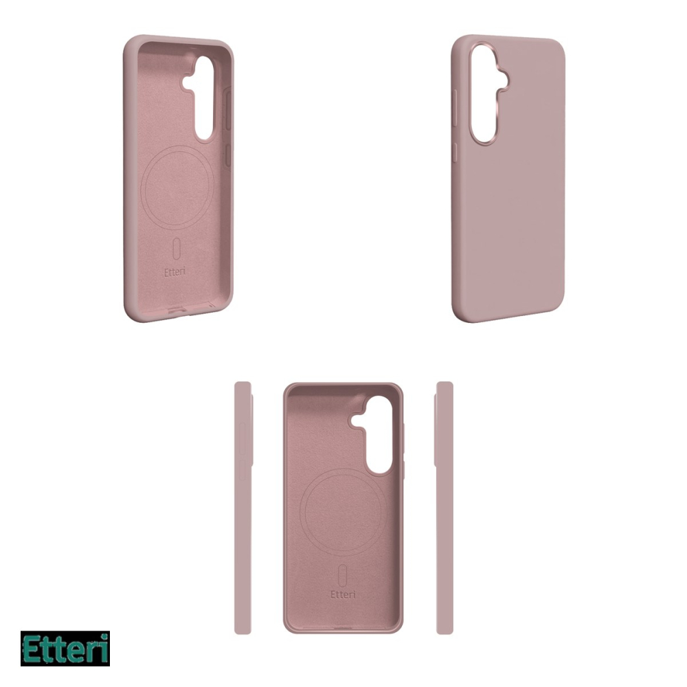 Husa Etteri Silicone Mag pentru Samsung Galaxy S25, Carcasa magnetica, Roz [4]
