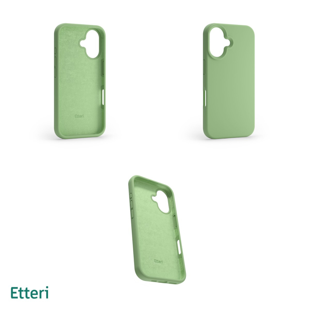 Husa Etteri Silicone pentru iPhone 16 Plus, Carcasa, Verde [4]