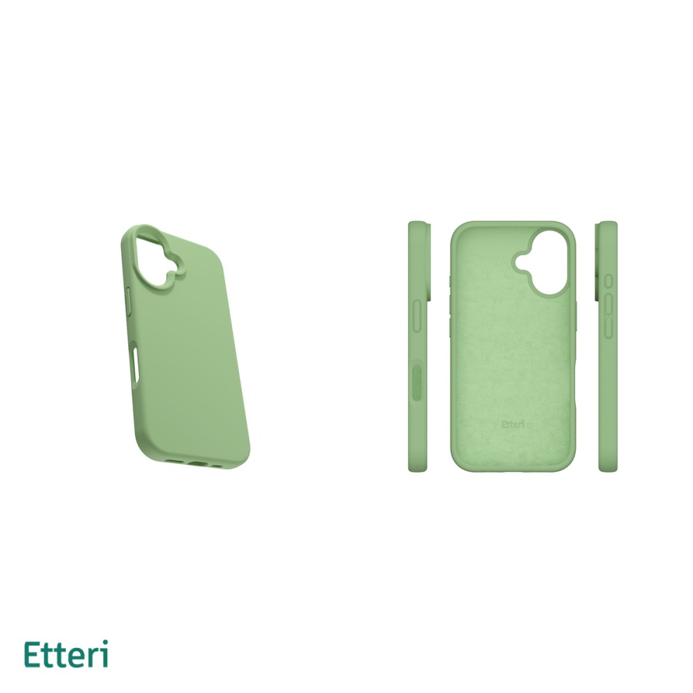 Husa Etteri Silicone pentru iPhone 16 Plus, Carcasa, Verde [5]