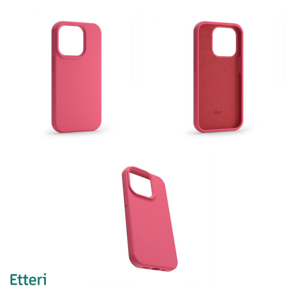 Husa Etteri Silicone pentru iPhone 16 Pro, Carcasa, Rosu [4]