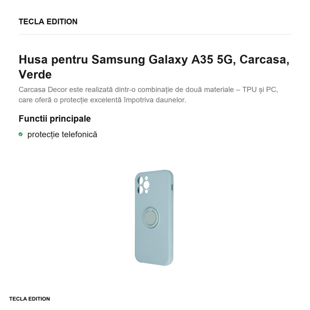 Husa Finger Grip pentru Samsung Galaxy A35 5G, Carcasa magnetica, Verde [2]