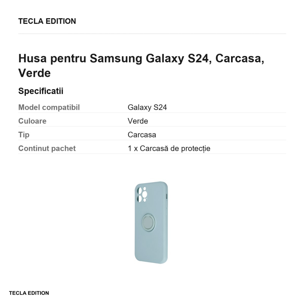 Husa Finger Grip pentru Samsung Galaxy S24, Carcasa, Verde [3]