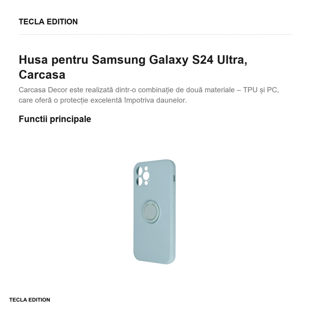 Husa Finger Grip pentru Samsung Galaxy S24 Ultra, Carcasa, Verde deschis [2]