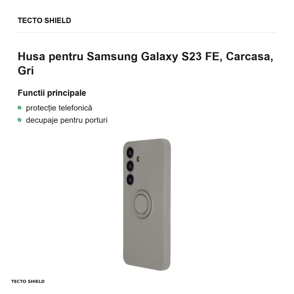 Husa Finger Ring pentru Samsung Galaxy S23 FE, Carcasa, Gri [2]