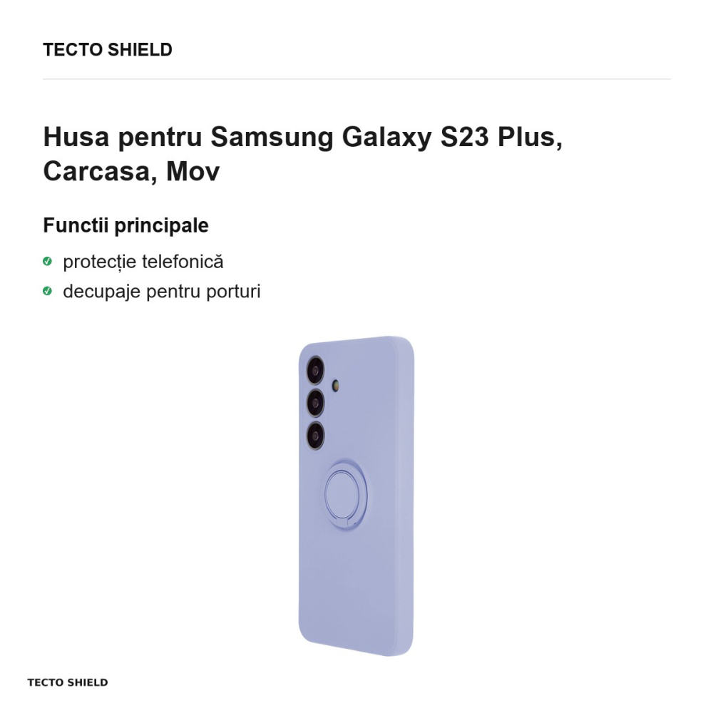 Husa Finger Ring pentru Samsung Galaxy S23 Plus, Carcasa, Mov [2]