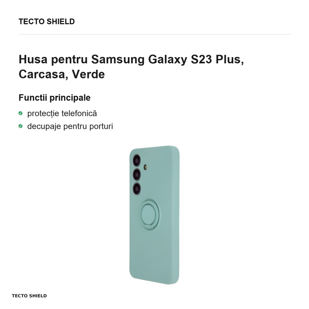Husa Finger Ring pentru Samsung Galaxy S23 Plus, Carcasa, Verde [2]