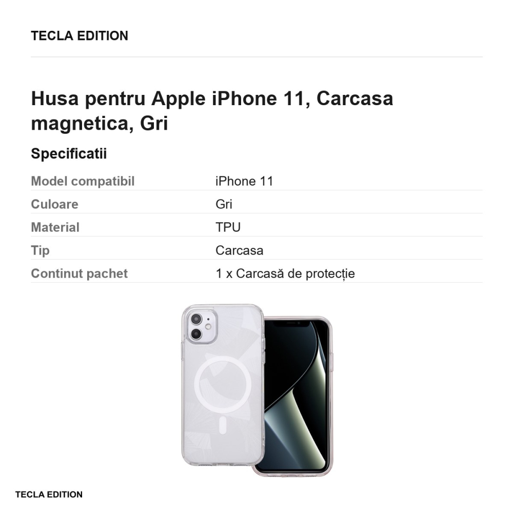 Husa Flash Mag pentru Apple iPhone 11, Carcasa magnetica, Gri [3]
