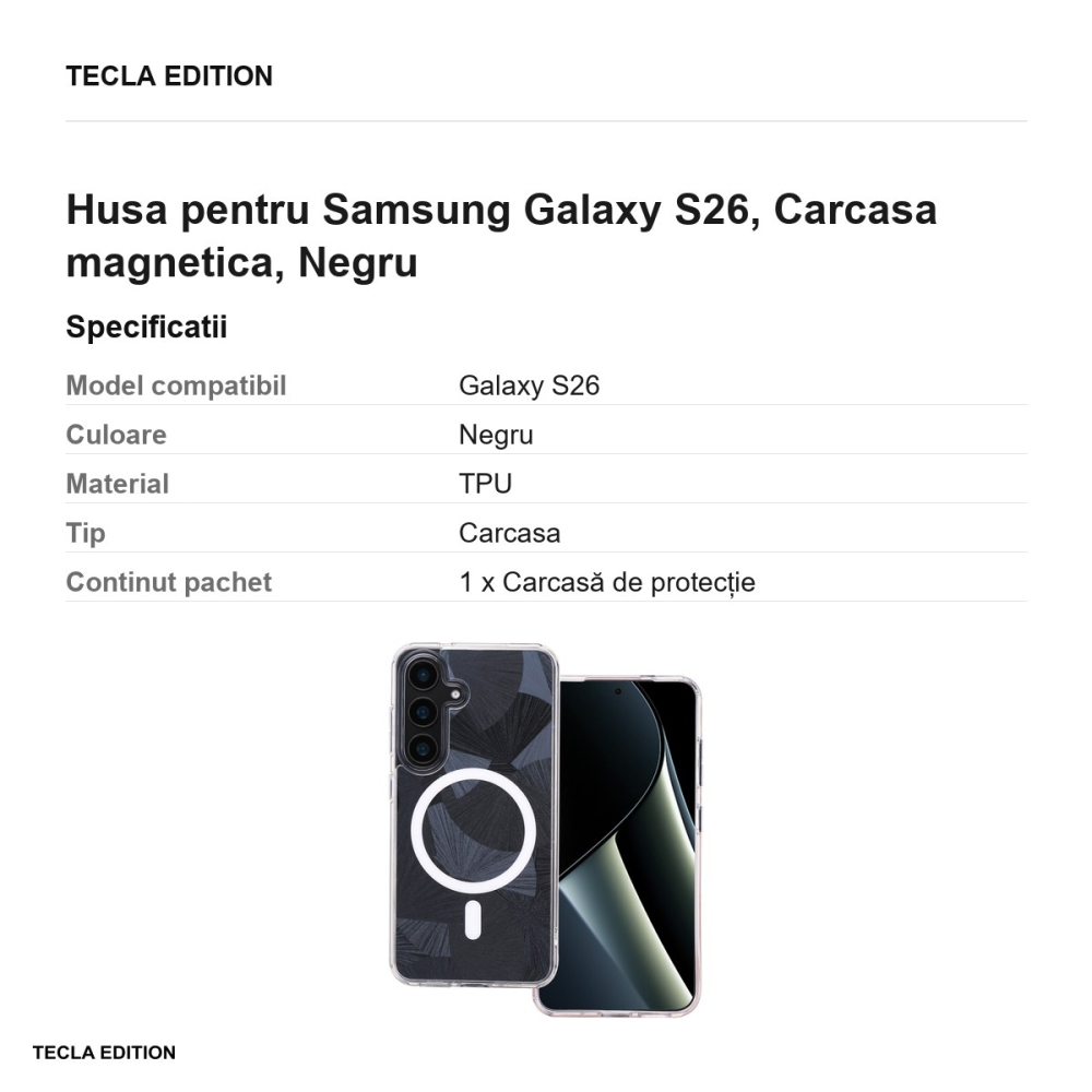 Husa Flash Mag pentru Samsung Galaxy S26, Carcasa magnetica, Negru [3]
