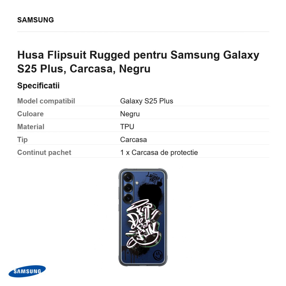 Husa Flipsuit Rugged pentru Samsung Galaxy S25 Plus, Carcasa, Negru [3]