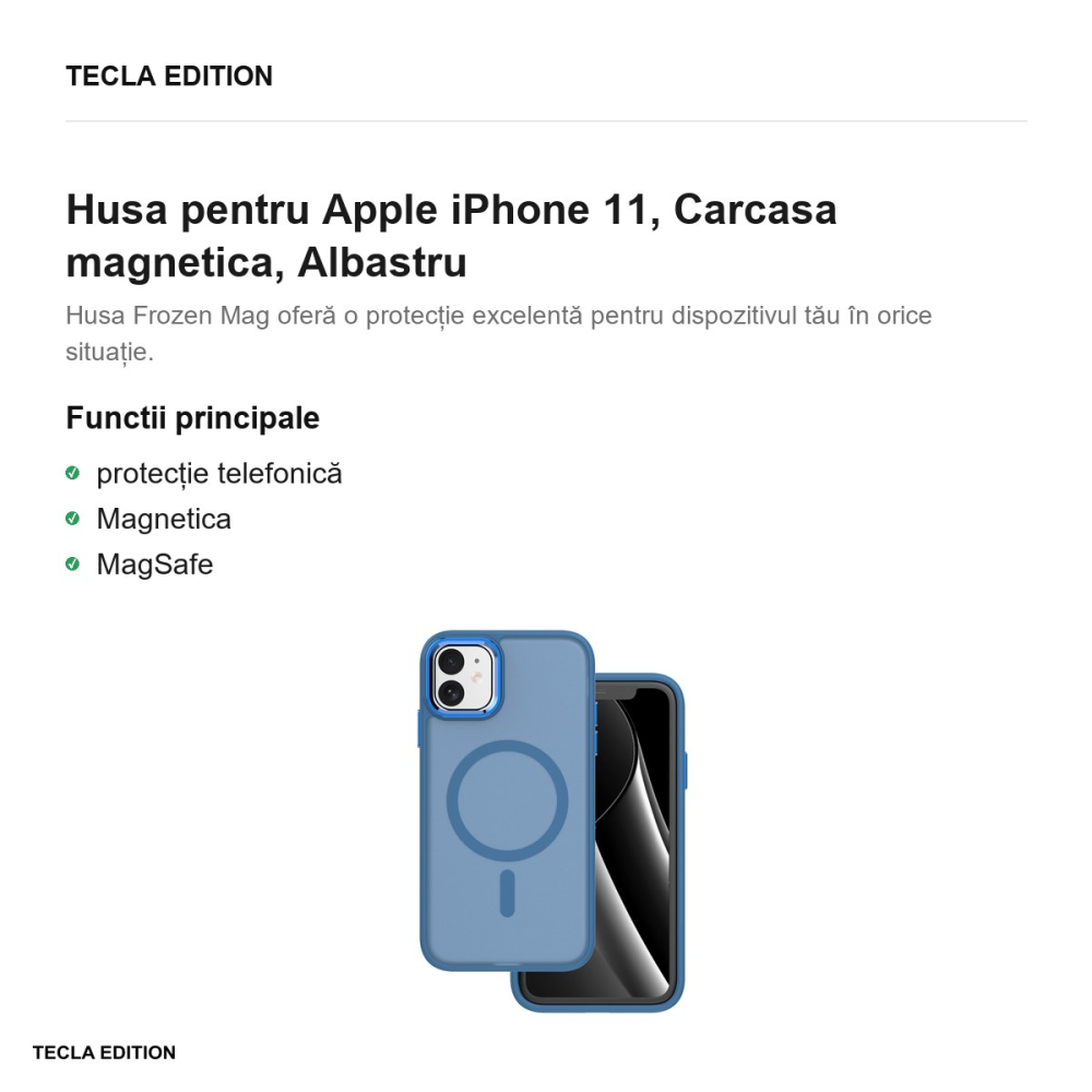 Husa Frozen Mag pentru Apple iPhone 11, Carcasa magnetica, Albastru [2]