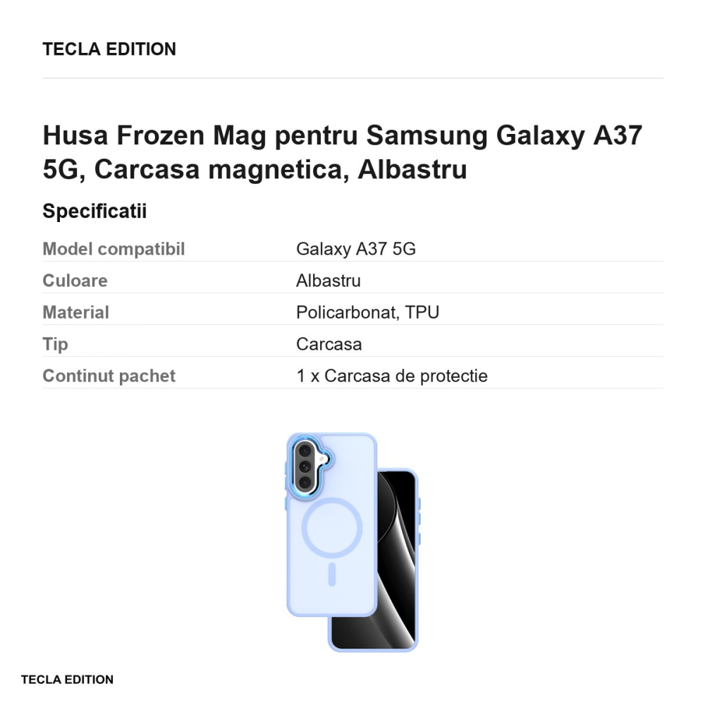 Husa Frozen Mag pentru Samsung Galaxy A37 5G, Carcasa magnetica, Albastru [3]