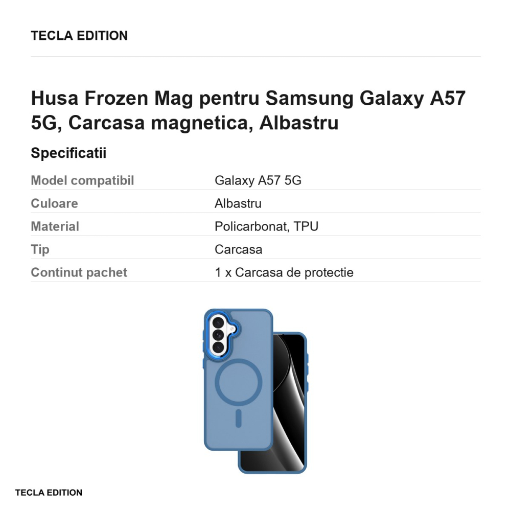 Husa Frozen Mag pentru Samsung Galaxy A57 5G, Carcasa magnetica, Albastru [3]
