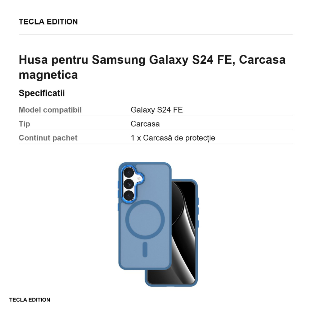 Husa Frozen Mag pentru Samsung Galaxy S24 FE, Carcasa magnetica, Albastru [3]