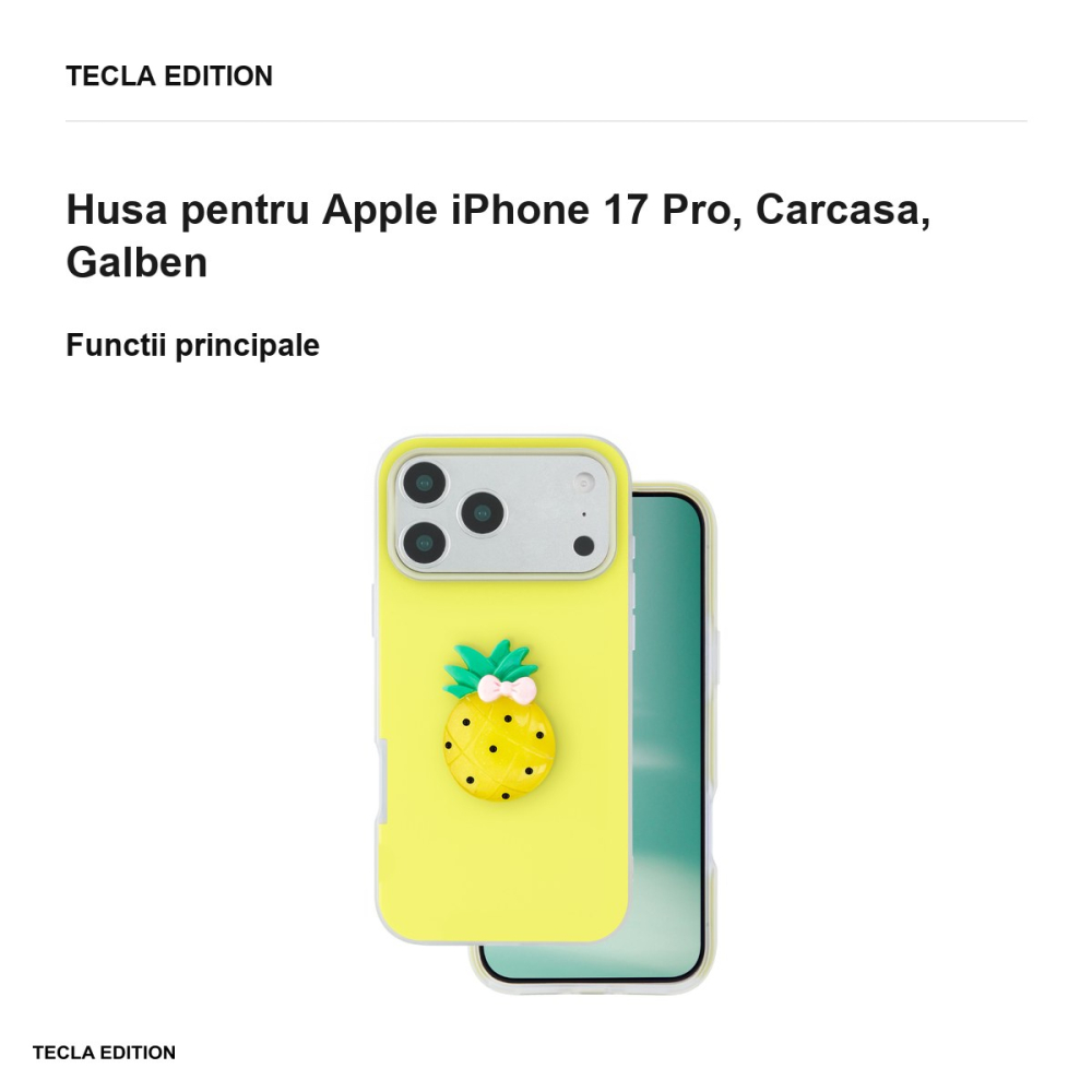 Husa Fruit 2in1 pentru Apple iPhone 17 Pro, Carcasa, Galben [2]
