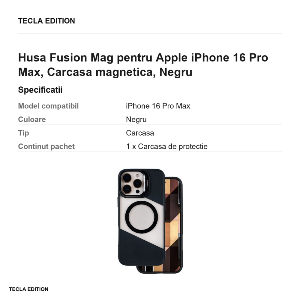 Husa Fusion Mag pentru Apple iPhone 16 Pro Max, Carcasa magnetica, Negru [3]