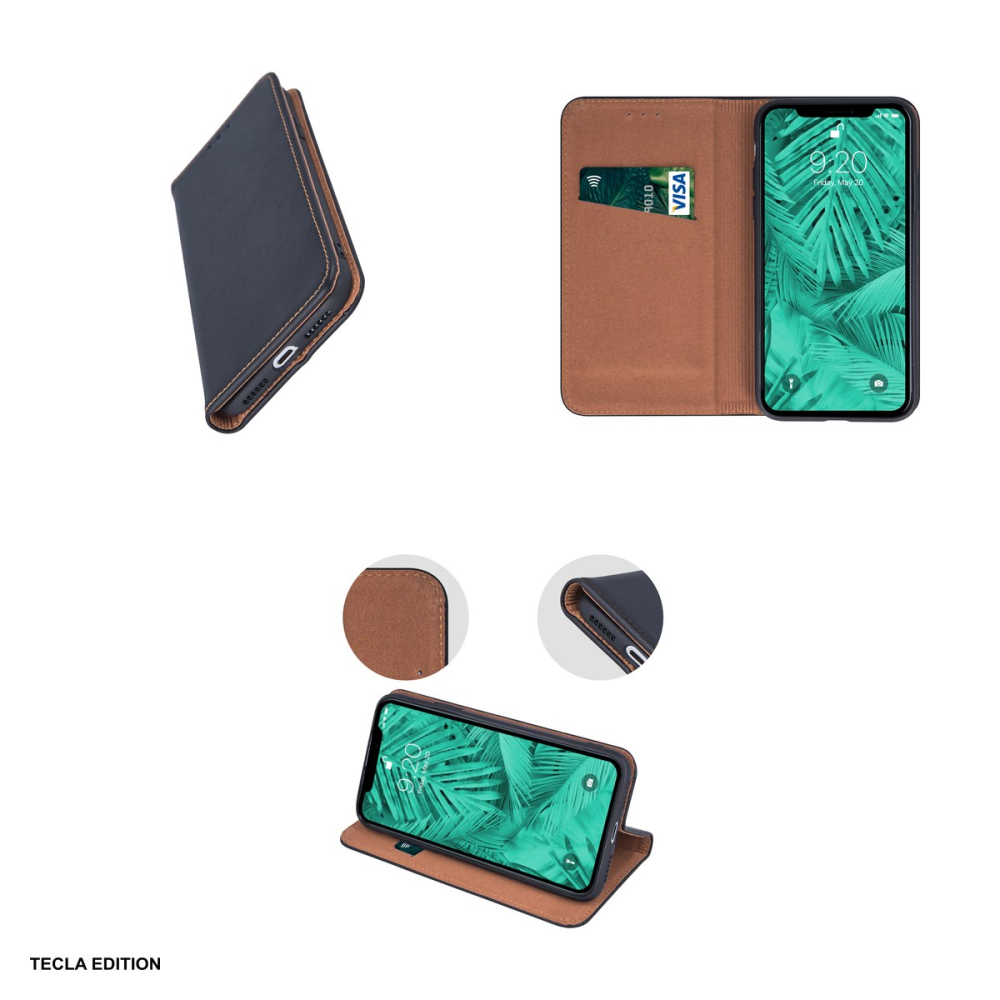 Husa Genuine Leather Smart Pro pentru Apple iPhone 17 Air, tip carte cu inchidere magnetica, Negru [4]
