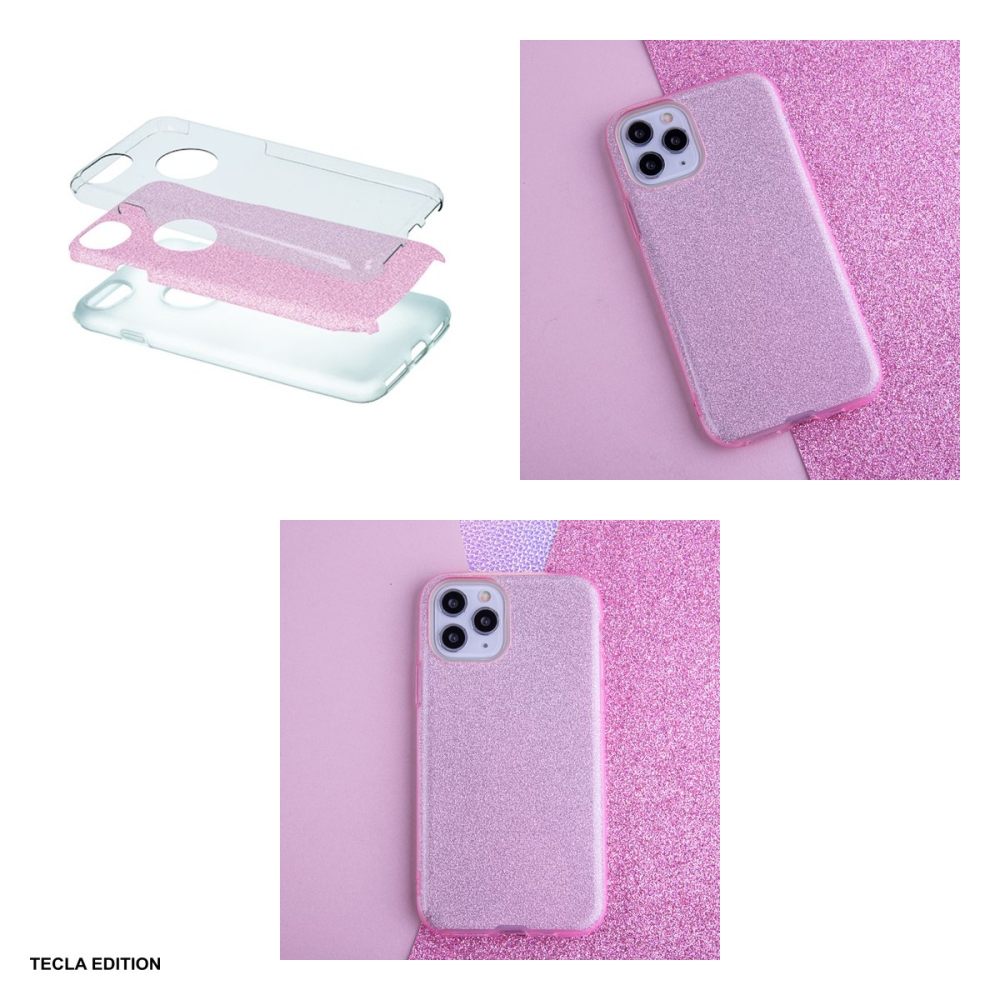 Husa Glitter 3in1 pentru Samsung Galaxy A71 4G, Carcasa, Roz [5]
