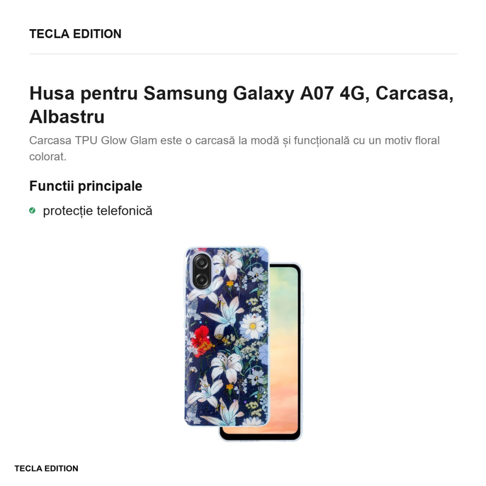 Husa Glow Glam pentru Samsung Galaxy A07 4G, Carcasa, Albastru [2]