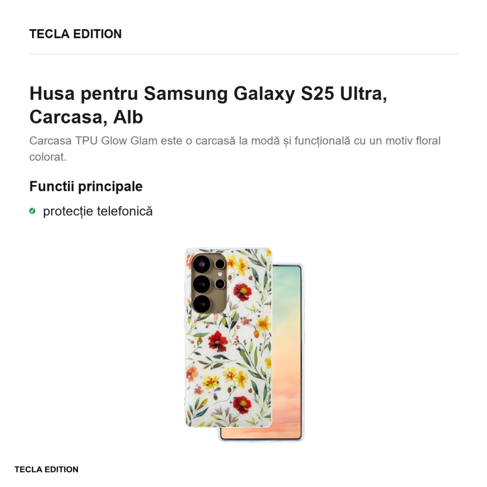 Husa Glow Glam pentru Samsung Galaxy S25 Ultra, Carcasa, Alb [2]