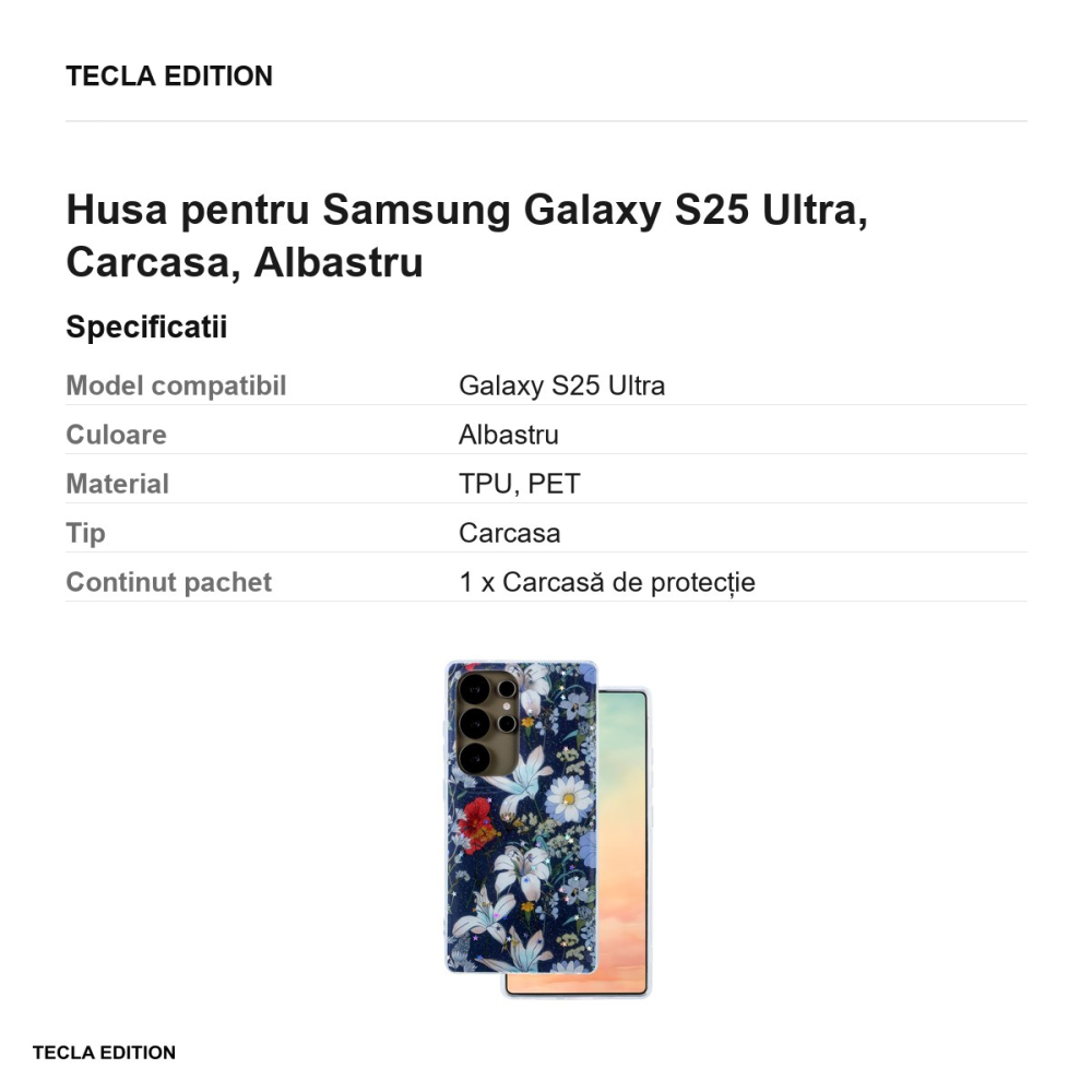 Husa Glow Glam pentru Samsung Galaxy S25 Ultra, Carcasa, Albastru [3]