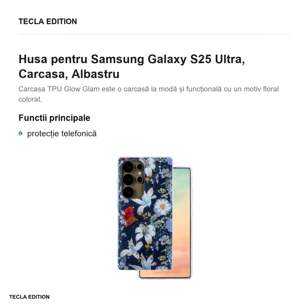 Husa Glow Glam pentru Samsung Galaxy S25 Ultra, Carcasa, Albastru [2]