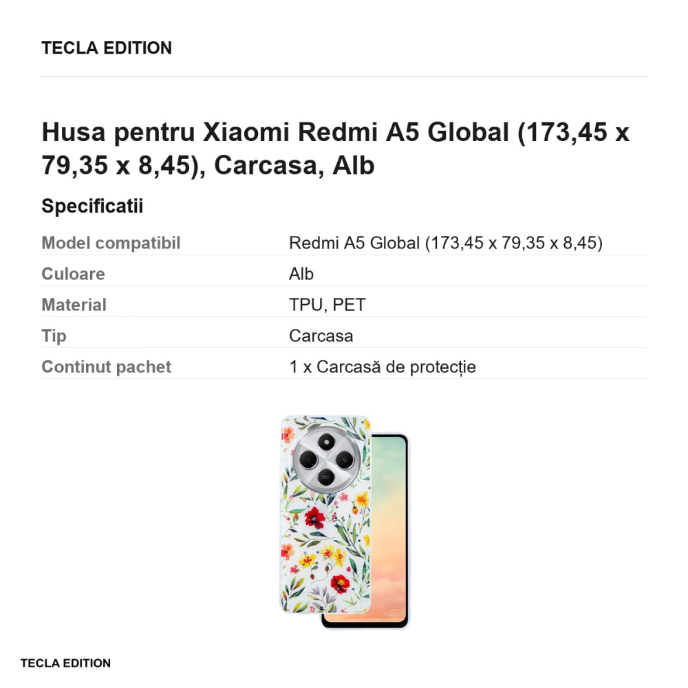Husa Glow Glam pentru Xiaomi Redmi A5 Global, Carcasa, Alb [3]