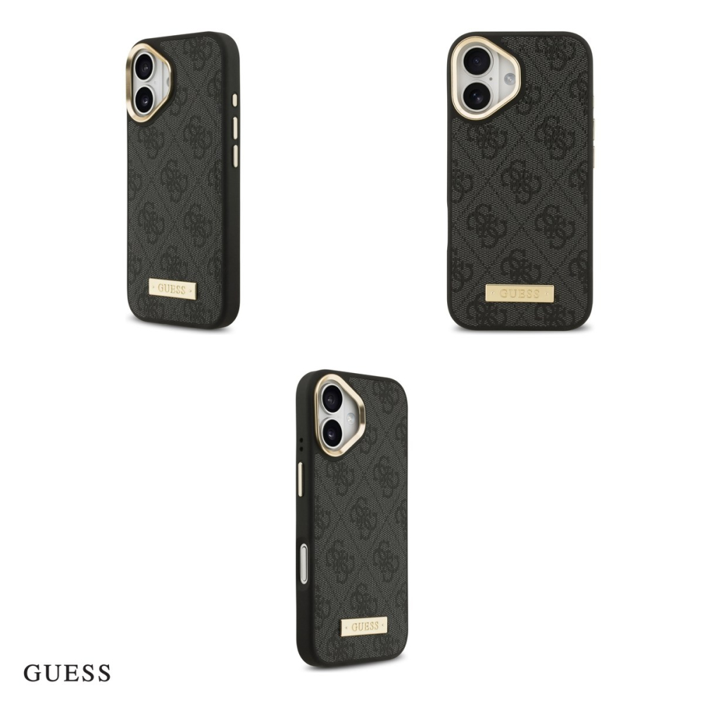 Husa Guess 4g Logo Plate pentru iPhone 17, Carcasa magnetica, Negru [4]