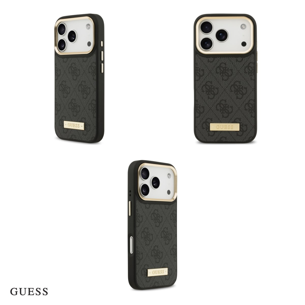 Husa Guess 4g Logo Plate pentru iPhone 17 Pro, Carcasa magnetica, Negru [4]