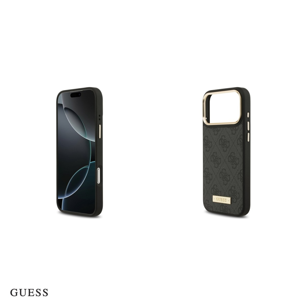 Husa Guess 4g Logo Plate pentru iPhone 17 Pro Max, Carcasa magnetica, Negru [5]