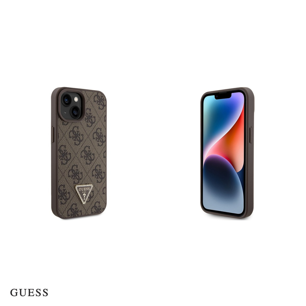 Husa Guess Crossbody Metal Logo pentru iPhone 15 Plus, Carcasa, Maro [5]