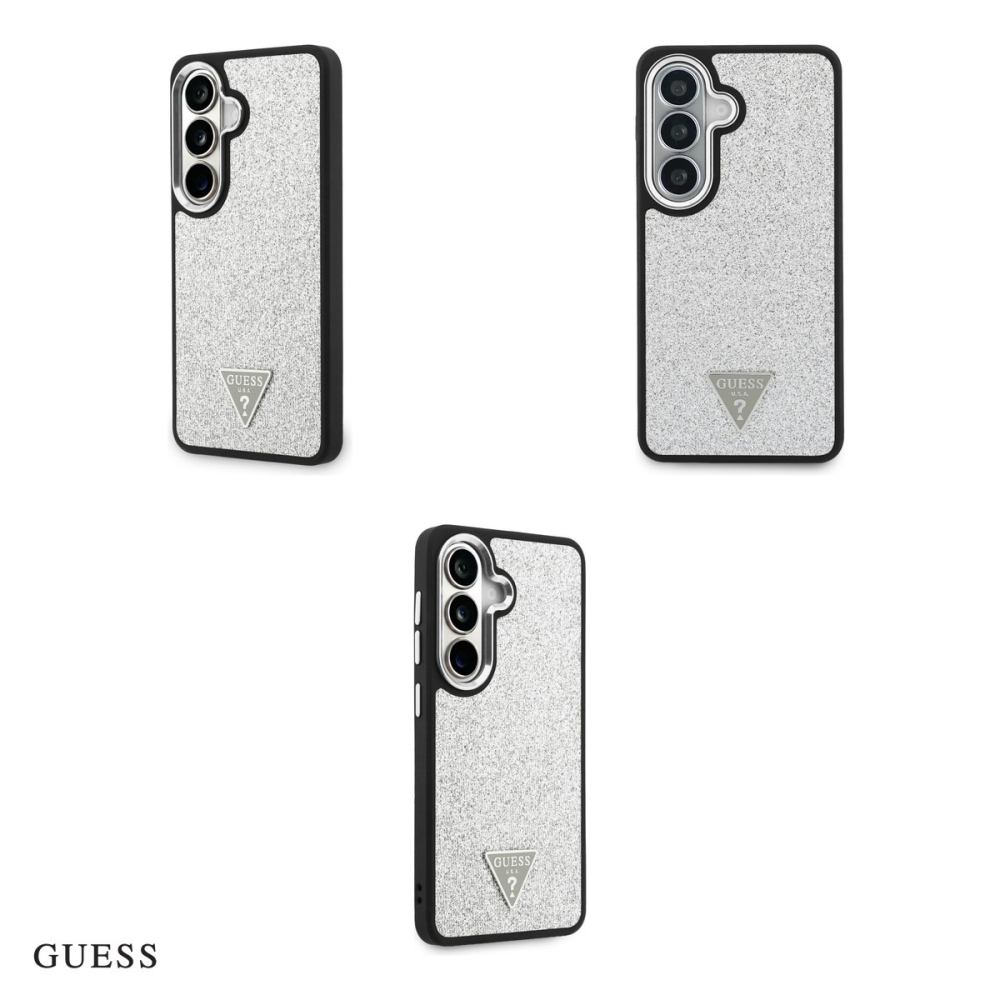 Husa Guess Fixed Glitter Triangle pentru Samsung Galaxy S26, Carcasa magnetica, Argintiu [4]