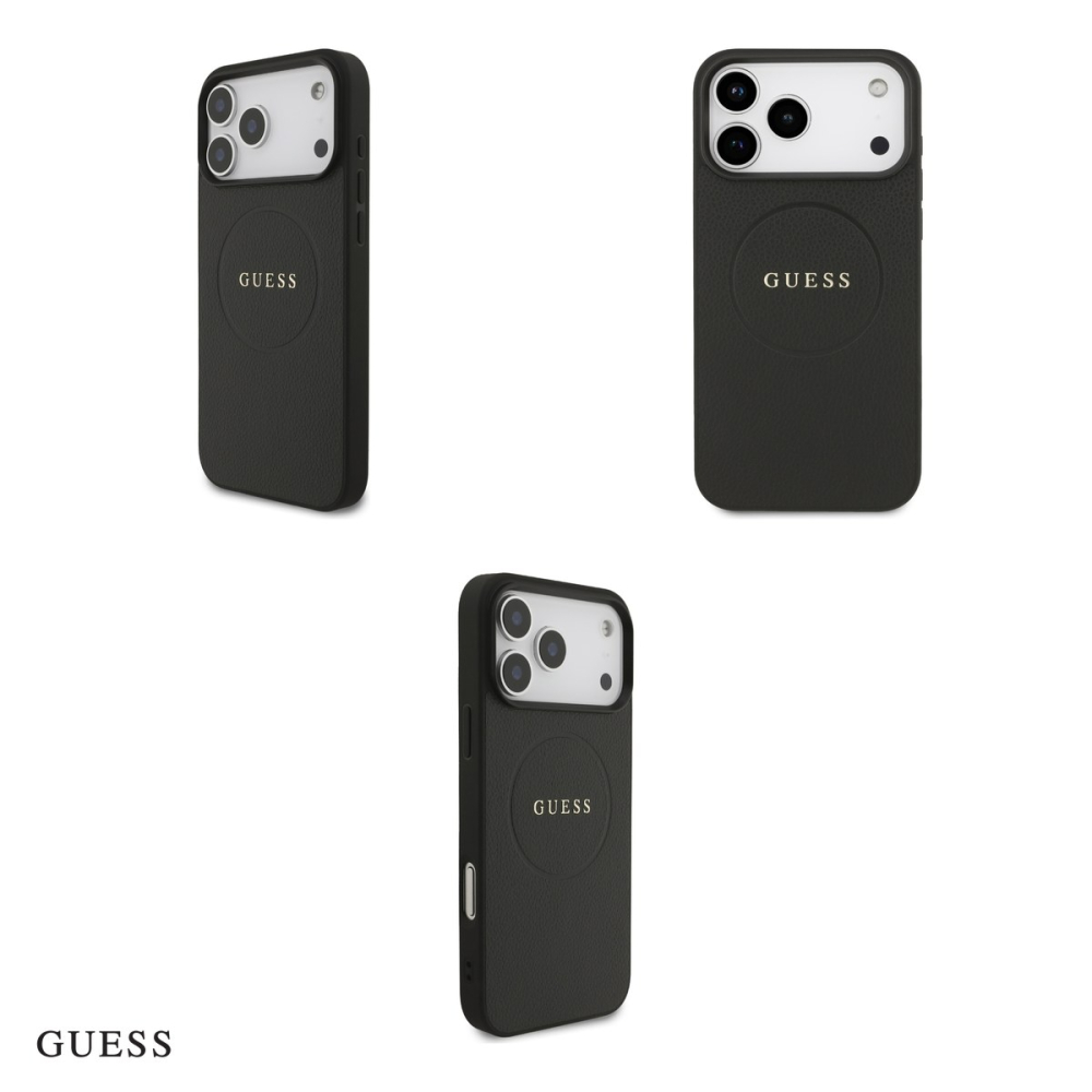Husa Guess Grained Ring pentru iPhone 17 Pro Max, Carcasa magnetica, Negru [4]