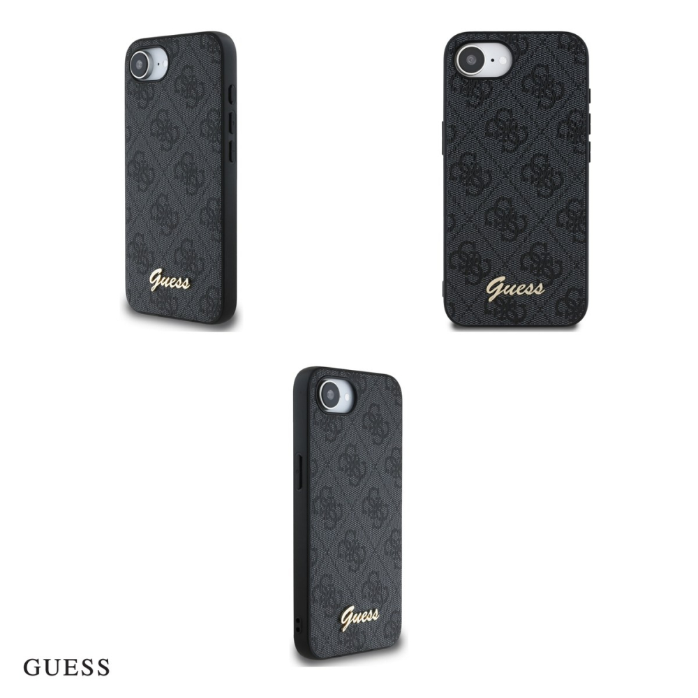 Husa Guess Hc 4g PU Script Logo pentru iPhone 16e, Carcasa magnetica, Negru [4]