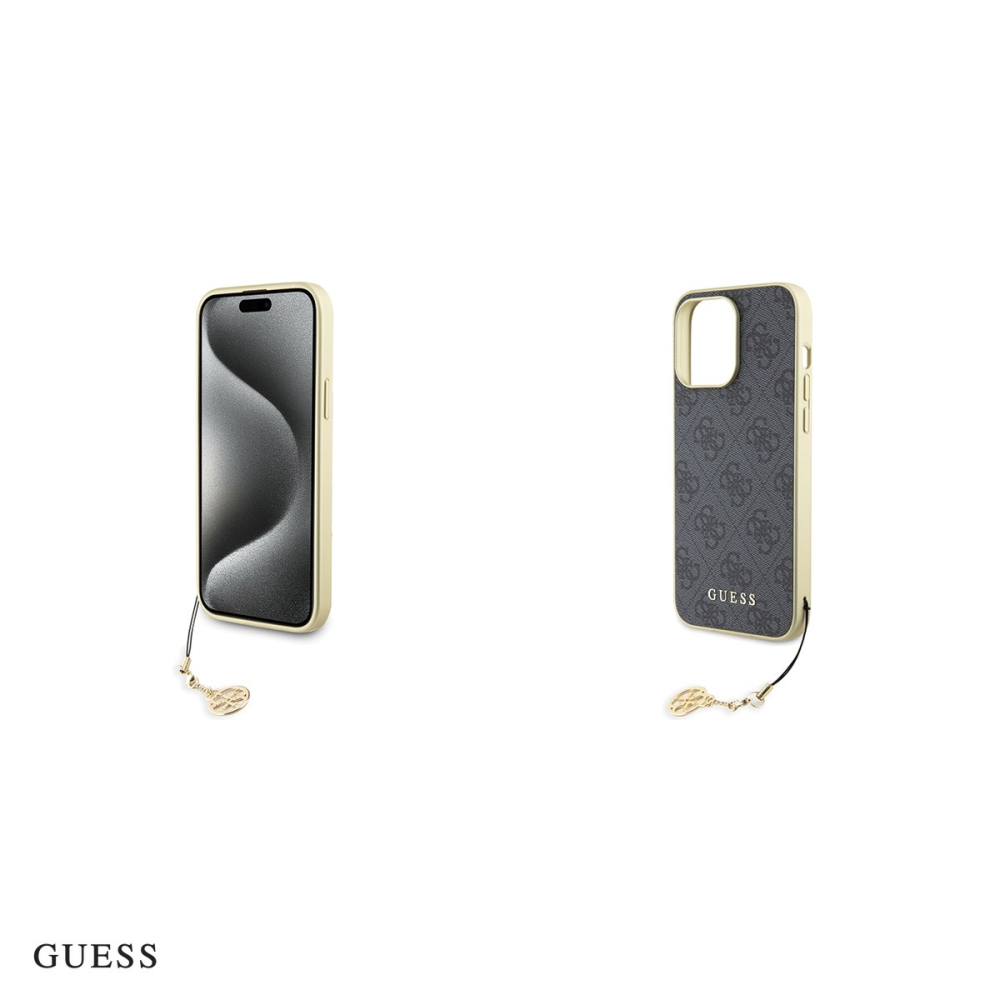 Husa Guess Hc PU Charm pentru iPhone 15 Pro Max, Carcasa, Gri [5]