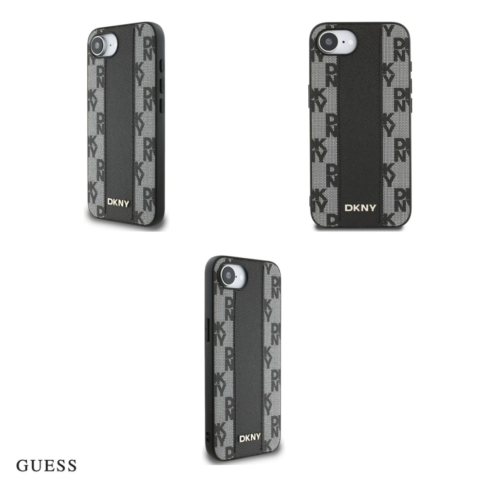 Husa Guess Hc PU Checkered Pattern pentru iPhone 16e, Carcasa magnetica, Negru [4]
