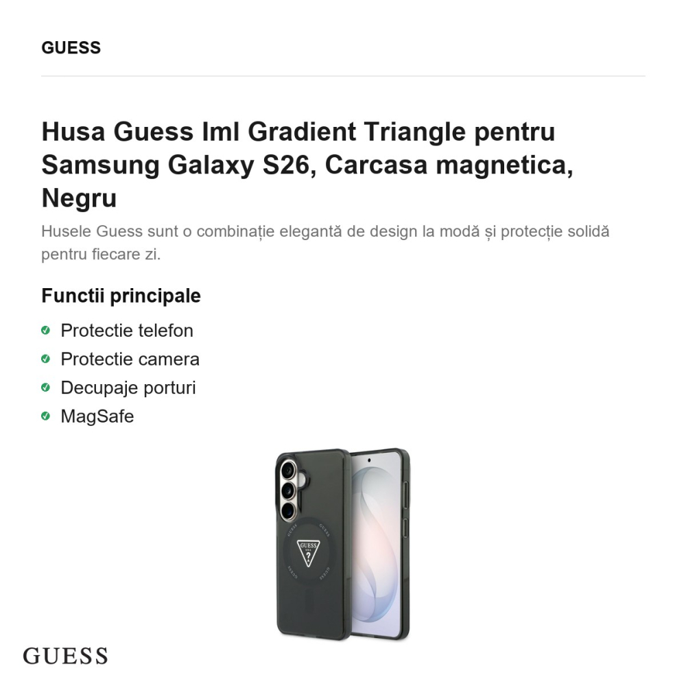 Husa Guess Iml Gradient Triangle pentru Samsung Galaxy S26, Carcasa magnetica, Negru [2]