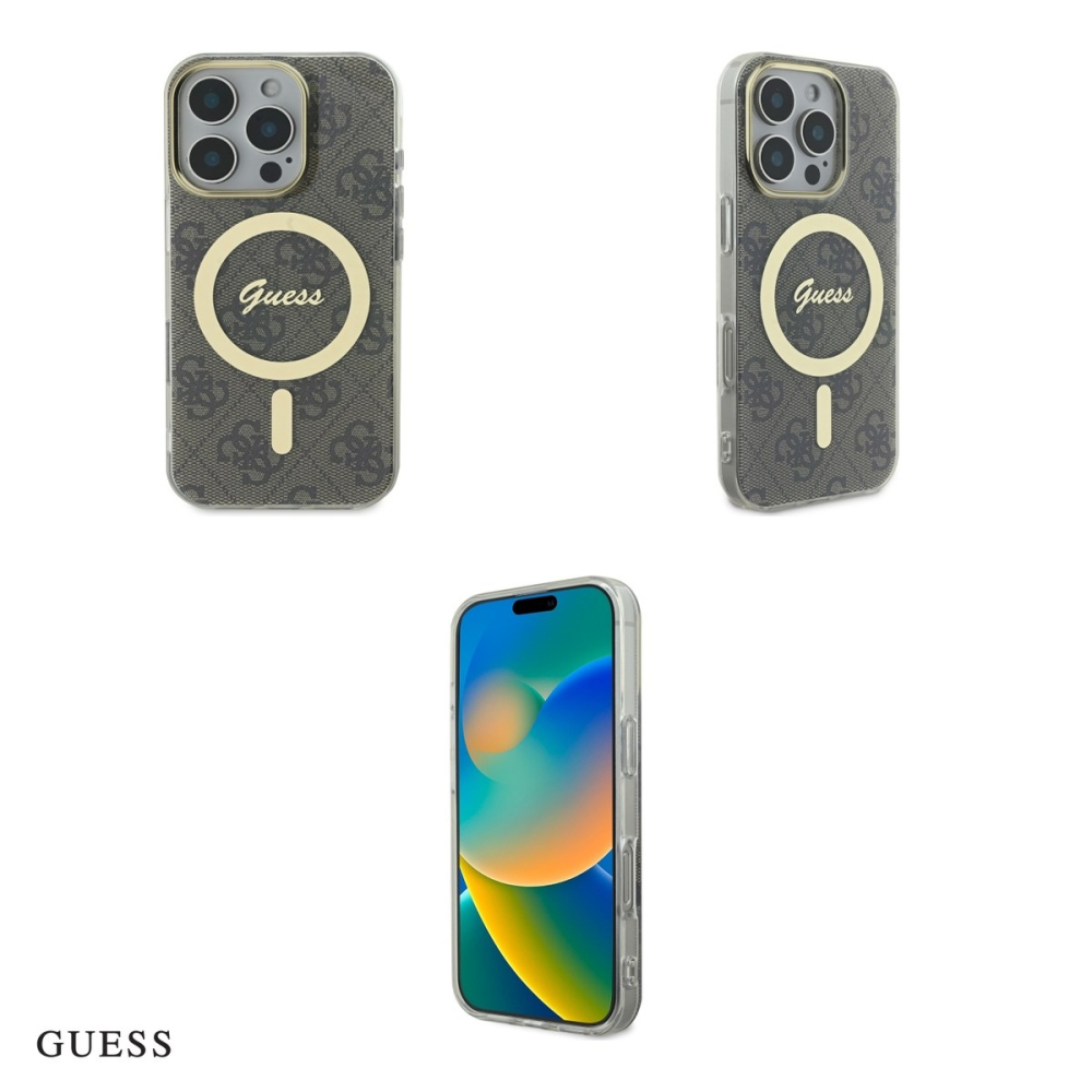 Husa Guess Iml pentru iPhone 16 Pro, Carcasa magnetica, Maro [4]
