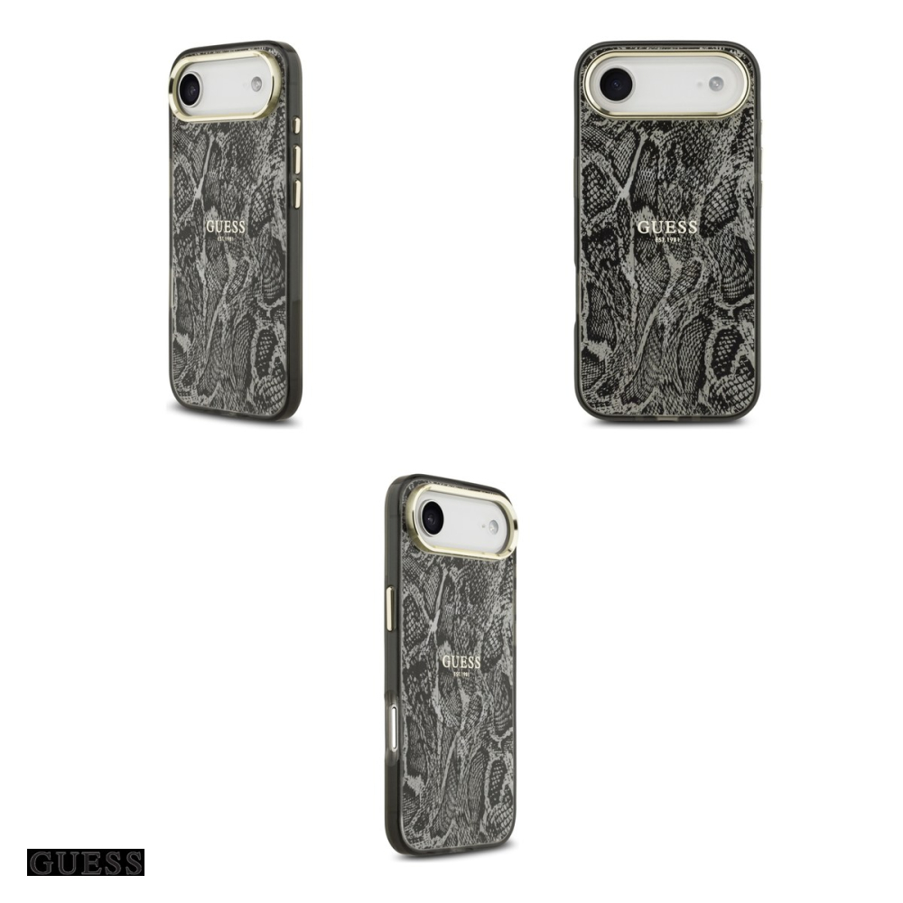 Husa Guess Python Pattern pentru iPhone 17 Air, Carcasa magnetica, Negru [4]