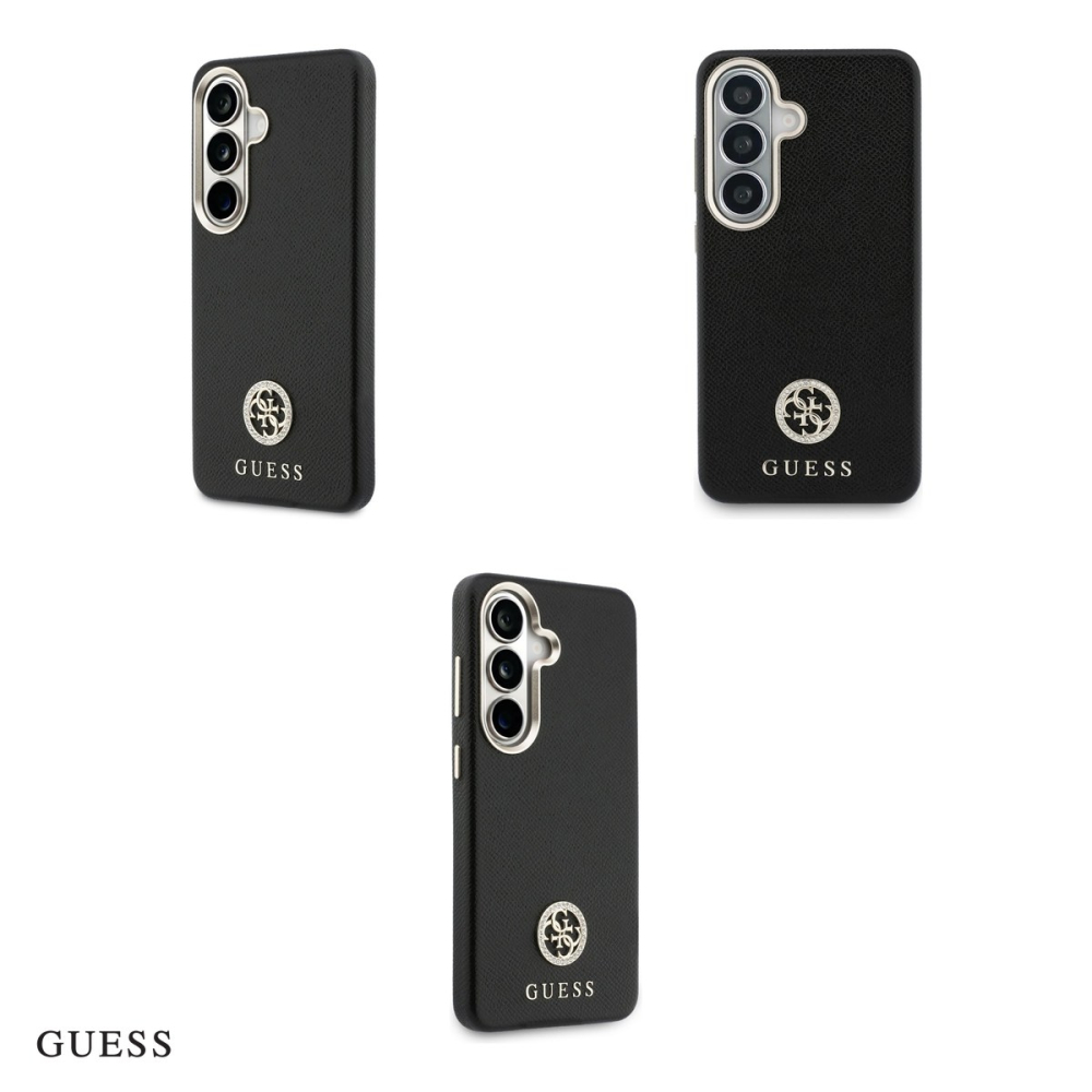 Husa Guess Rhinestone Round Logo pentru Samsung Galaxy S26, Carcasa magnetica, Negru [4]
