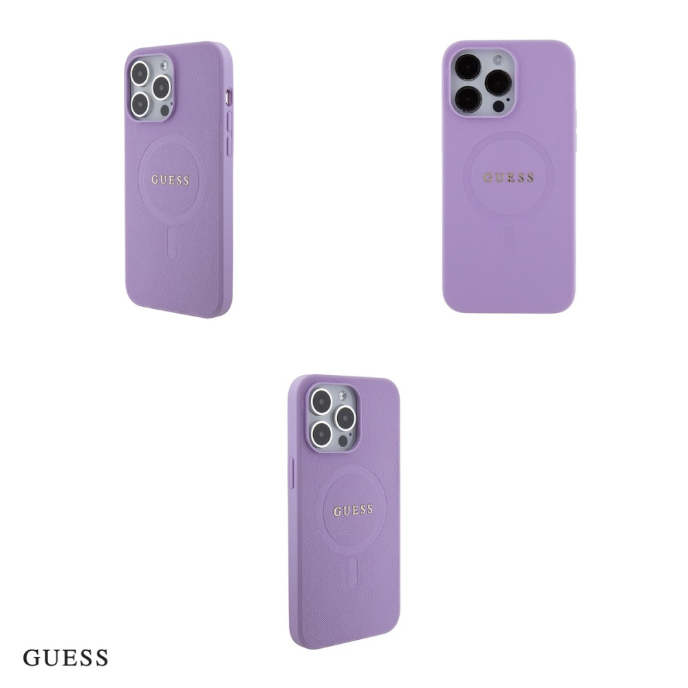 Husa Guess Saffiano pentru iPhone 15 Pro Max, Carcasa magnetica, Mov [4]